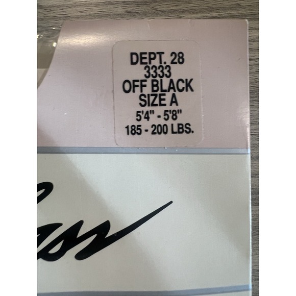 Bill Blass Queen Size‎ A Plus Pantyhose Off Black  Vintage 185-200lbs - Picture 3 of 3